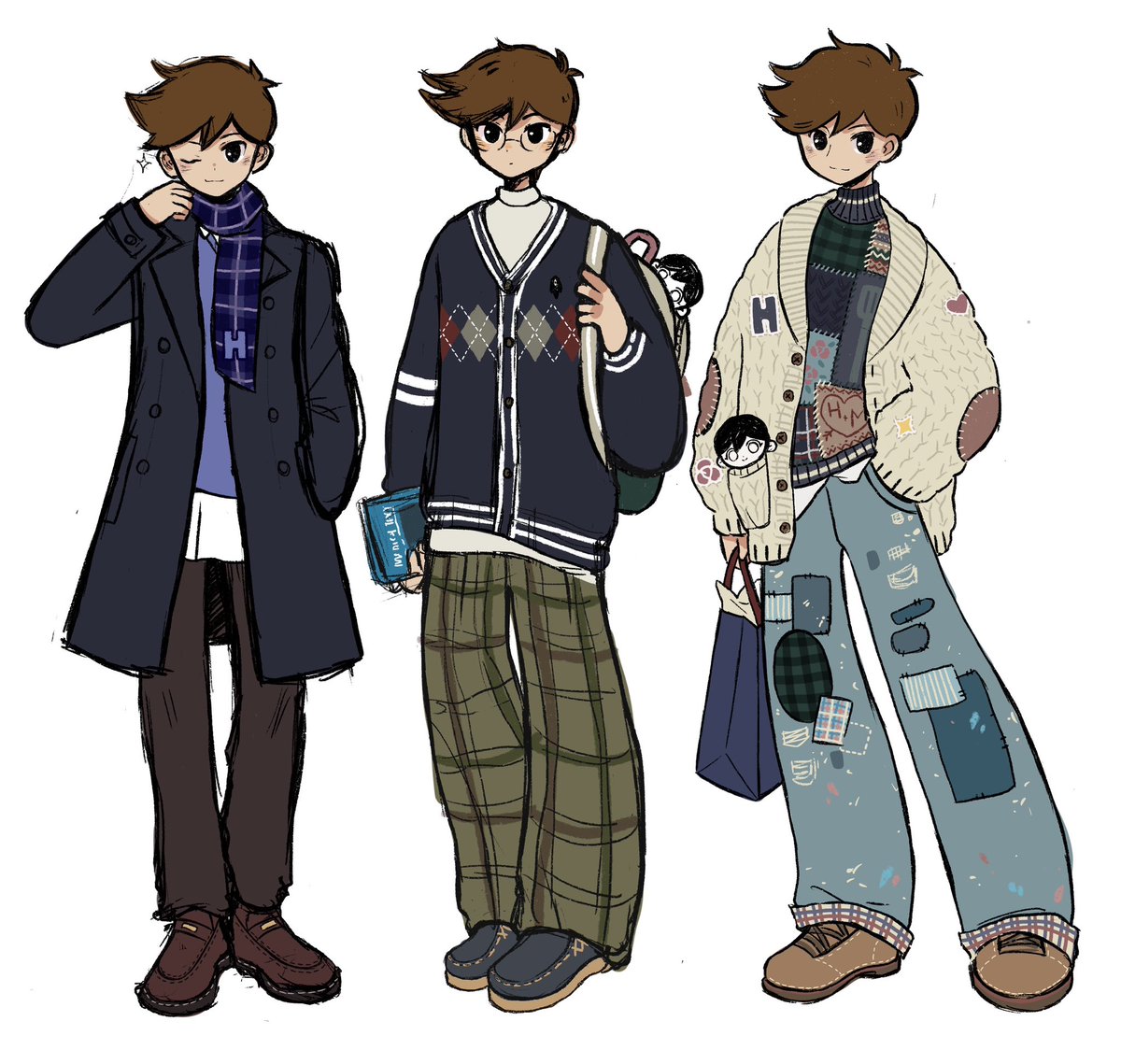 Kaiami's tweet image. happy new year and happy birthday hero! ✨ heres my drafts + the final outfit choice!
