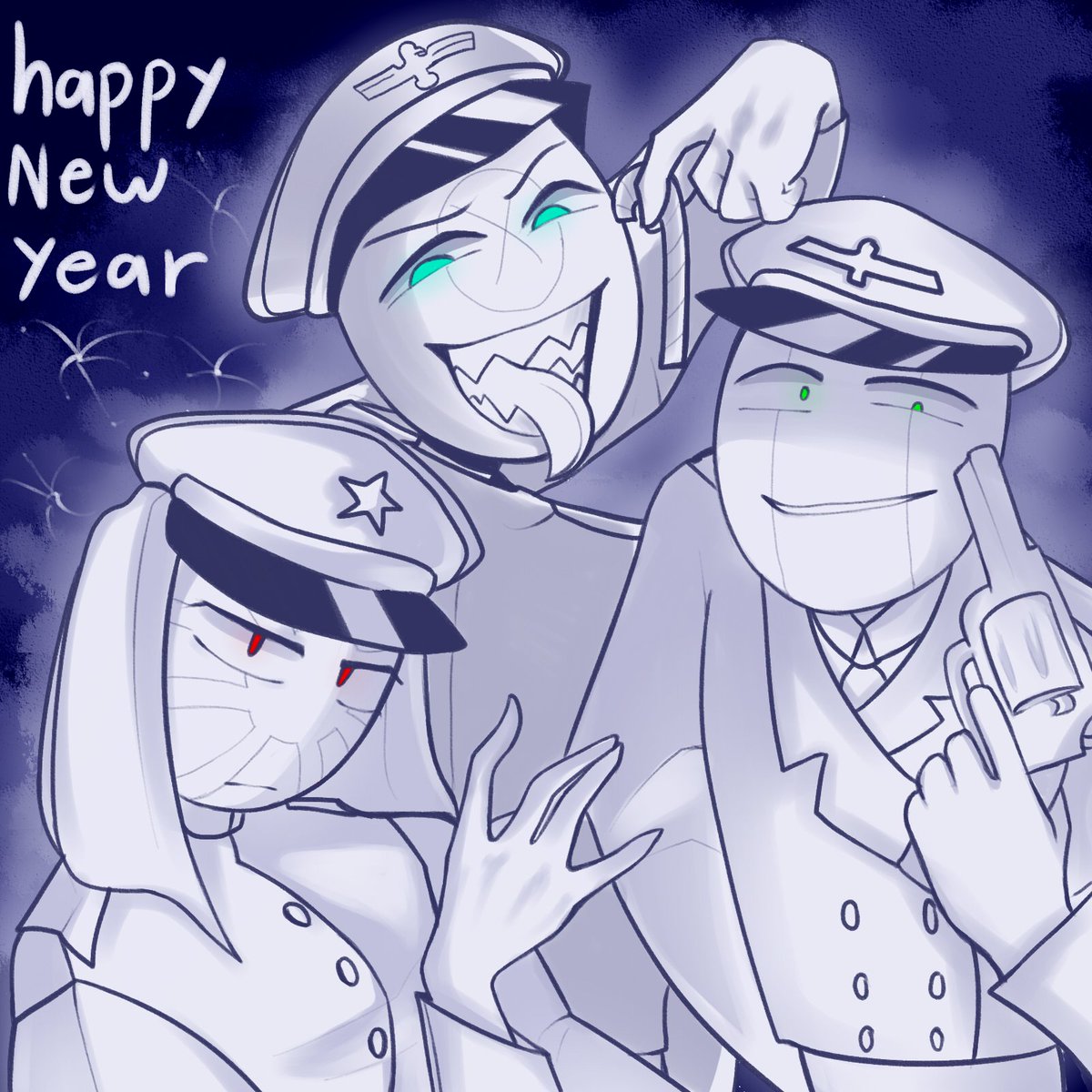 Happy new year everyone!💖
I appreciate you all really, and I hope this year will go well for everybody ✨✨ have these evil 3
#countryhumans
#countryhumansthirdreich
#countryhumansjapanempire 
#countryhumanskingdomofitaly