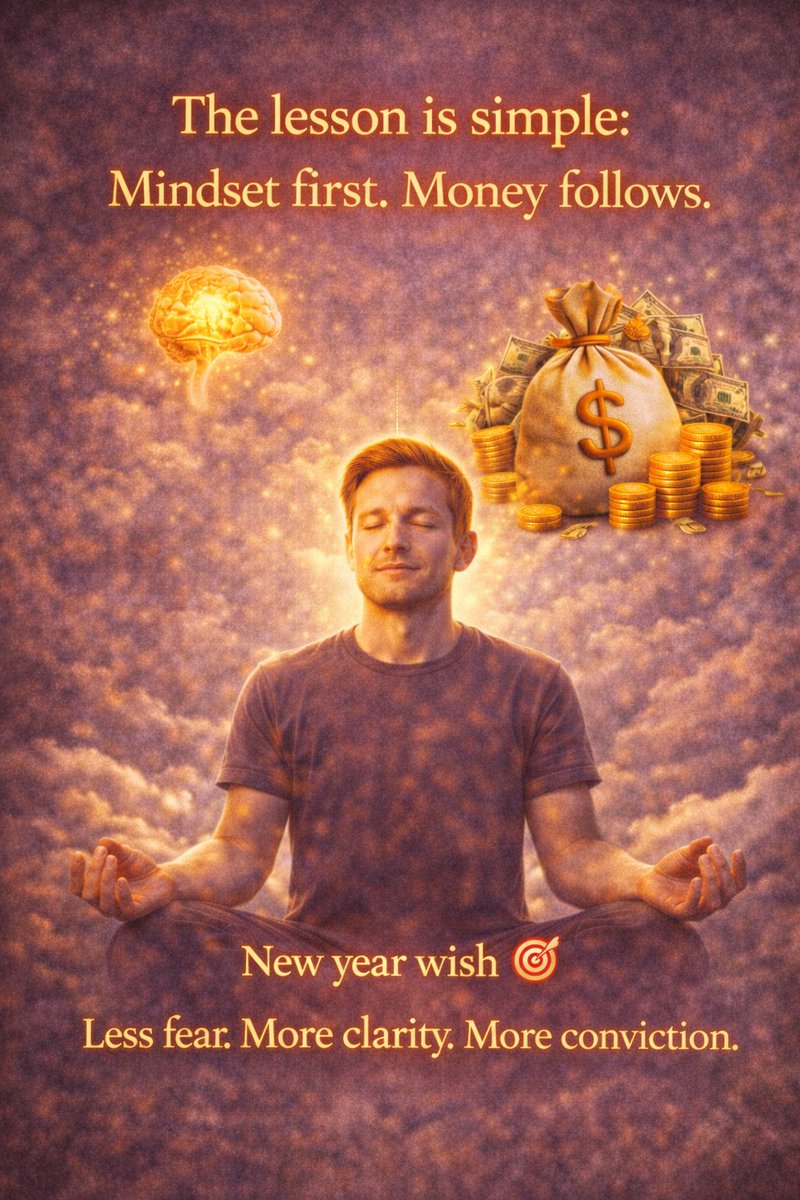 🧵 5/ The lesson is simple:
Mindset first.
Money follows.
New year wish 🎯
Less fear. More clarity. More conviction.
#Happy2026 #Wishing #conomis #Mindset #Bitcoin #BTC