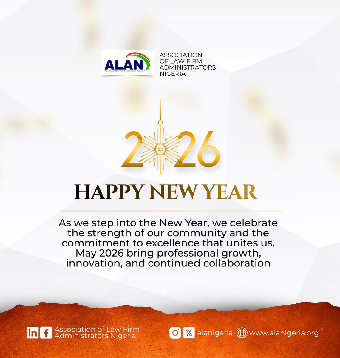 To professional growth, innovation and continued collaboration.

Happy new year from all of us at ALAN 
#NewYear2026 #HappyNewYear2026