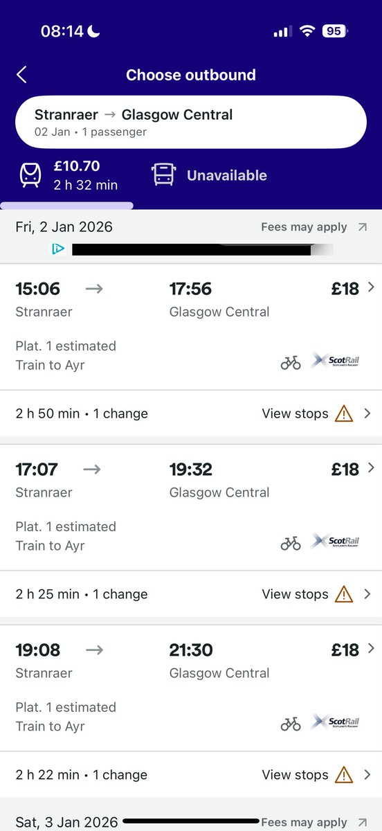 BluShop1870's tweet photo. @ScotRail Why cant we have these train services all the time in Stranraer with the normal services? Right now the timings dont work for anyone https://t.co/QwXmLFTUSS
