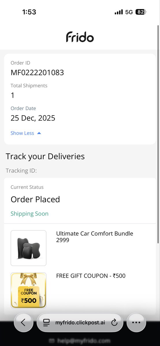 cadagarwal's tweet photo. @frido_official how many days you take for delivering the prepaid orders? Its morethan 7 days n still items are yet to be shiped. Not expected @myfrido https://t.co/gVj7yckKt7
