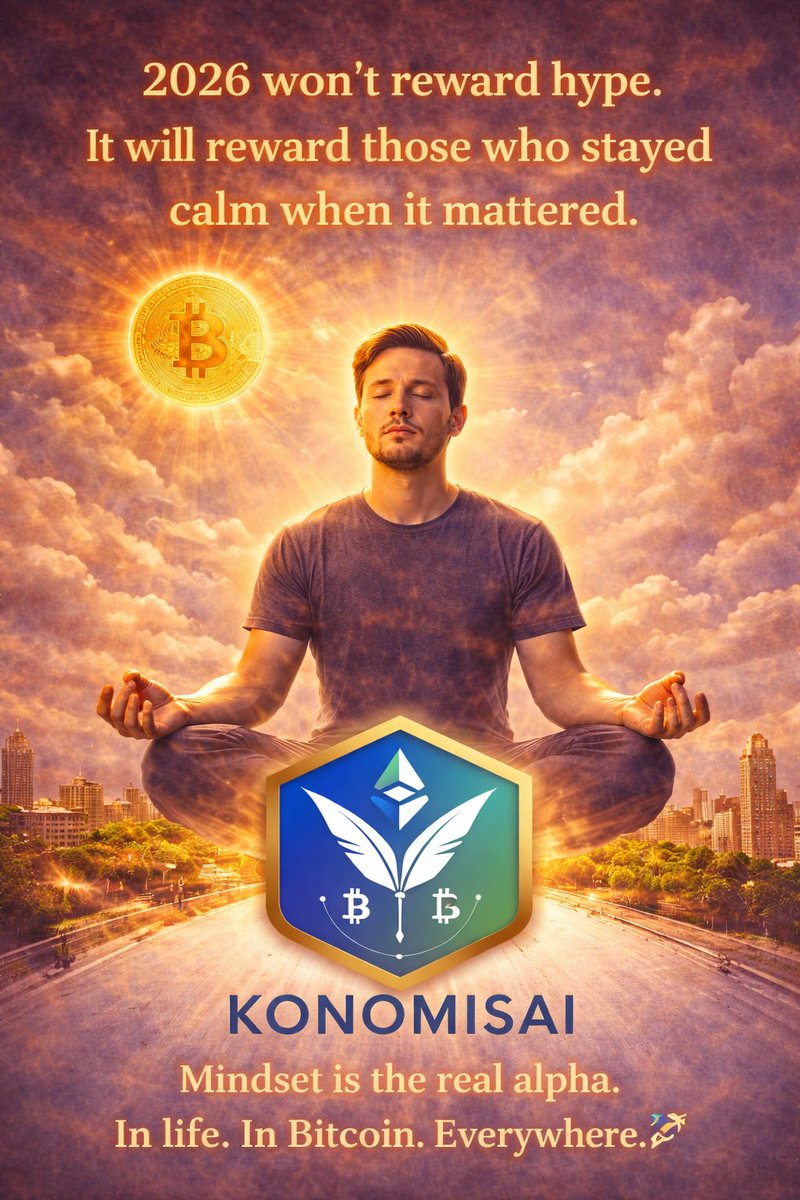 🧵 6/ 2026 won’t reward hype.
It will reward those who stayed calm when it mattered.
Mindset is the real alpha.
In life. In Bitcoin. Everywhere. 🚀
#Happy2026 #Wishing #conomis #Mindset #Bitcoin #BTC