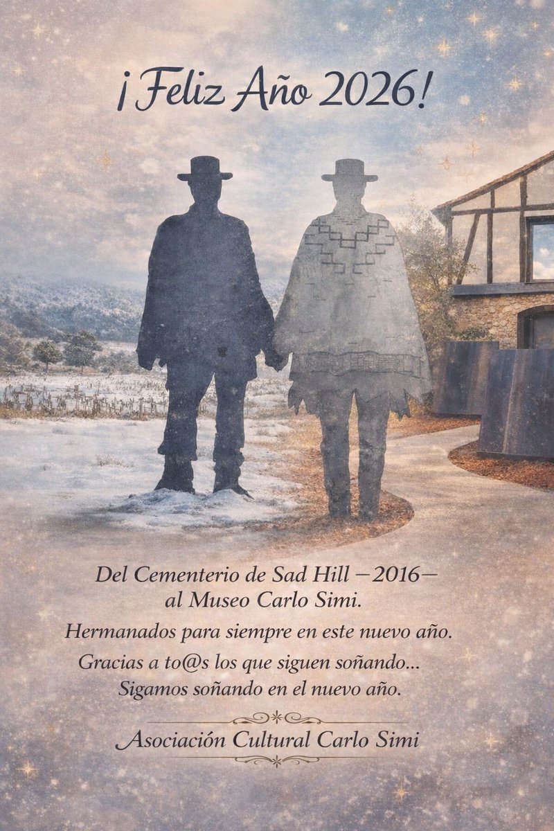 ¡Feliz y prometedor 2026! 🤠
Desde aquel 2016 en Sad Hill hasta el ilusionante 2026, seguimos avanzando juntos, uniendo países y personas.
Gracias a colaboradores, instituciones y amantes de la cultura que lo hacéis posible.
Feliz, inspirador y cinematográfico 2026. 🎬