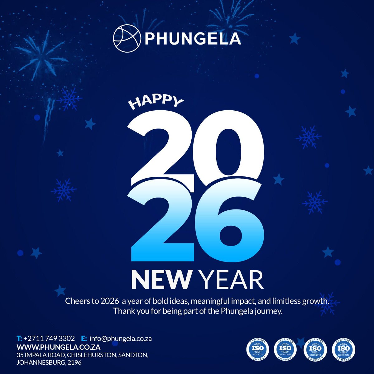 Cheers to the New Year 🥂🎉

A fresh chapter begins, filled with joy, happiness, and exciting new possibilities. 
Warm wishes from the Phungela team 💃🏽