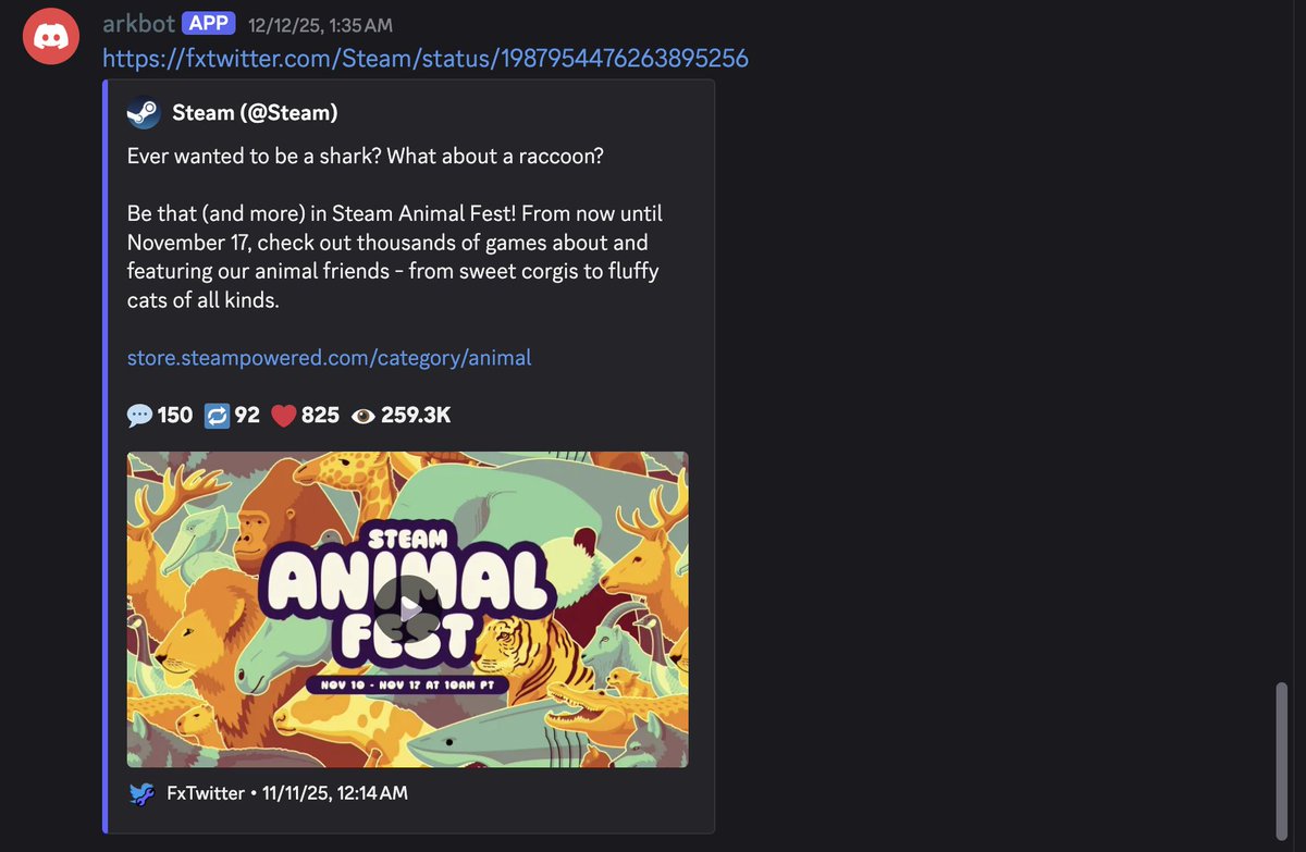 ark_codes's tweet image. Finished a Discord x Twitter bot for a client....it fetches tweets and post it in the discord channels.

Biggest problem was video embeds in discord for which I had to use a CDN to redirect the videos from there.

#bots #python #indiedev #Discord #CodingJourney