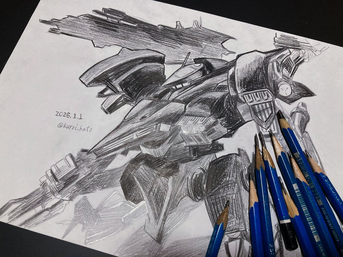 sss000aff's tweet image. うん年ぶりに鉛筆握った、アンサングです。