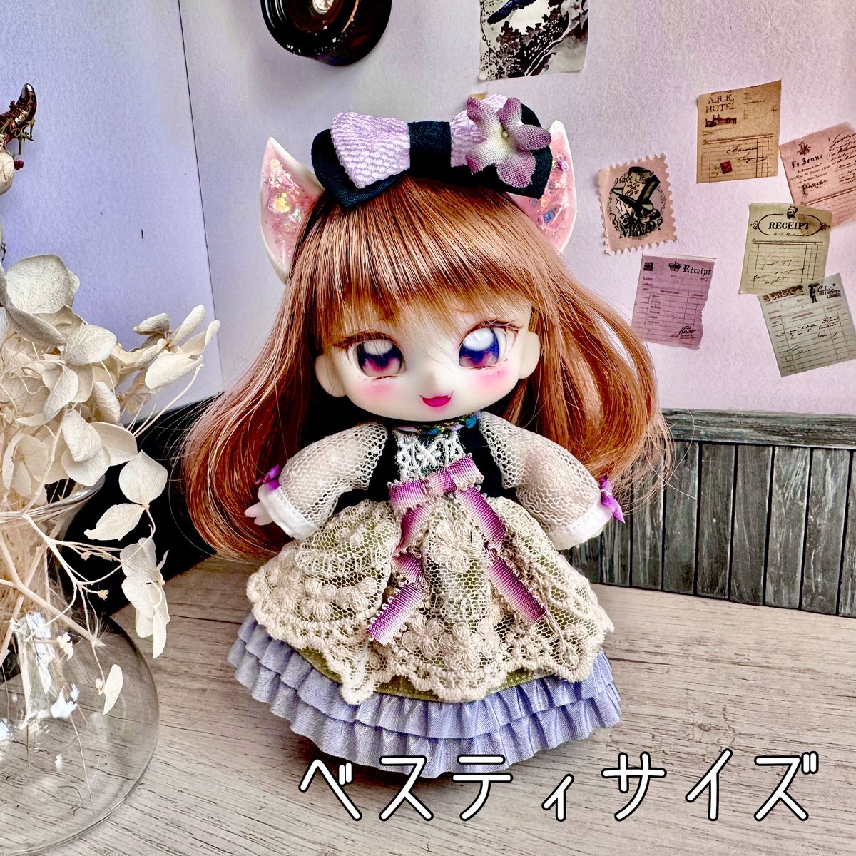 チロルandリボン 4インチ ウィッグ Calico wig シュガーカップス ちゃんに4インチウィッグを着用したいというお