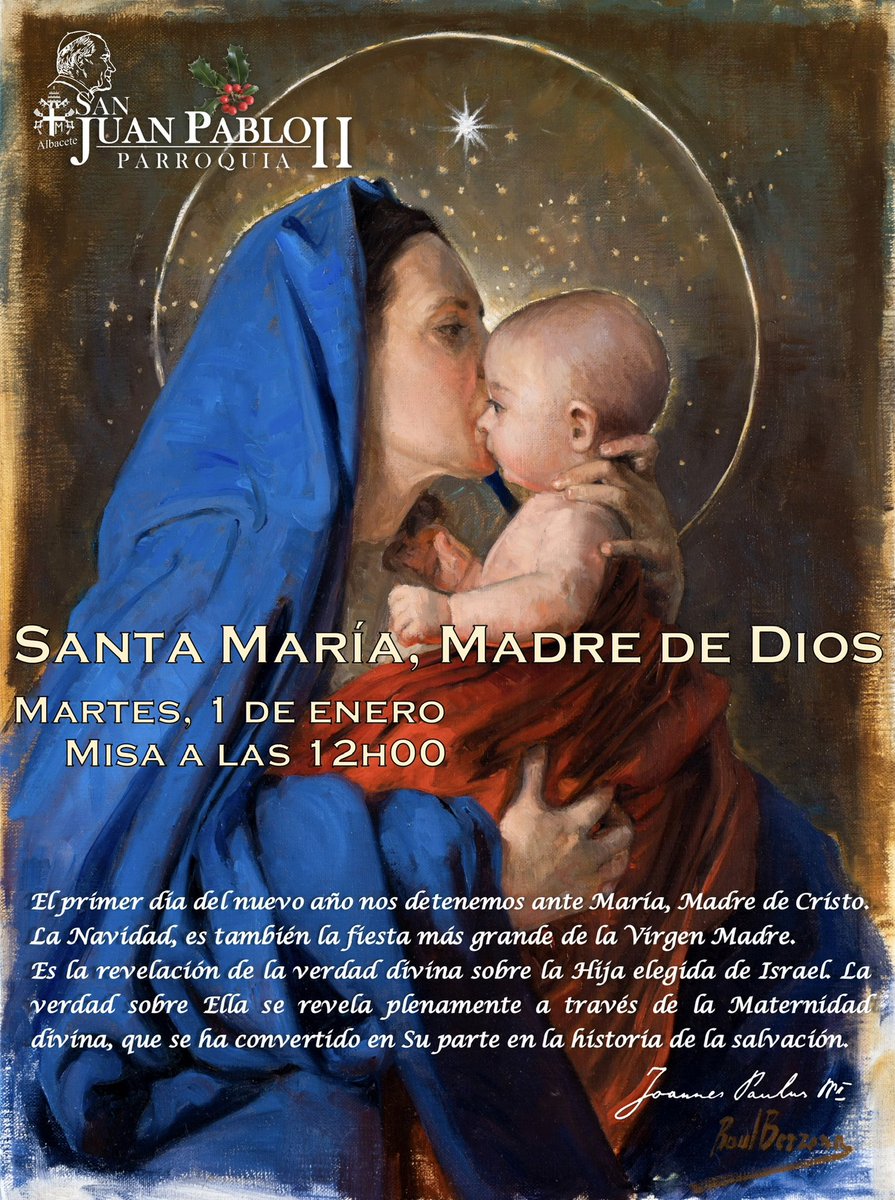 #1deEnero

Solemnidad de Santa María, #MadreDeDios, en la octava de la Natividad del Señor y en el día de su Circuncisión.

Los Padres del Concilio de Efeso la aclamaron como #Theotokos, porque en ella la Palabra se hizo carne, y acampó entre los hombres el Hijo de Dios, príncipe