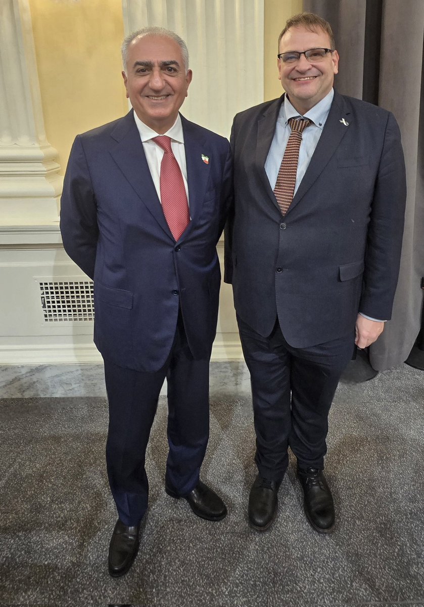 We are praying for the brave people of Iran protesting for freedom and against their oppressive and terrorist regime. Our Executive Director had the honor to meet. with Iranian Crown Prince Reza Pahlavi. May a new era of hope, dignity and justice arrive soon. #Iran #Pahlavi