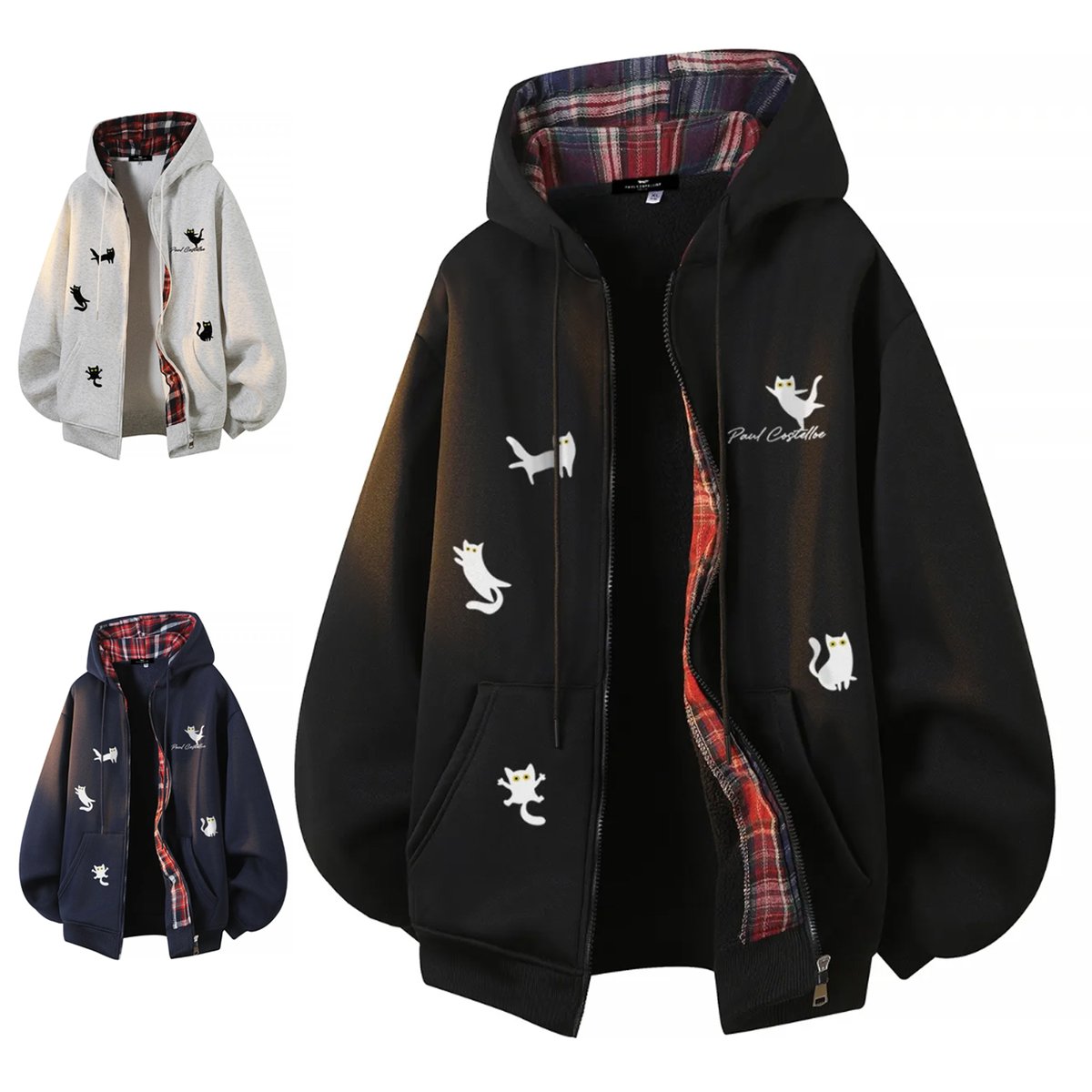 【新品】猫プリント ベーシストIKUO パーカー　L 新品】猫プリント ベーシストIKUO パーカー L 新品】猫プリント