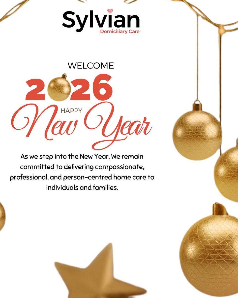sylviancare_w's tweet photo. 🎉 Happy New Year from SylvianCare Wolverhampton 

As the New Year begins, we look forward to continuing our mission of providing safe, reliable and compassionate home care.

#happynewyear2026 #sylviancarewolverhampton #homecarewolverhampton #DomiciliaryCare #elderlycare https://t.co/OiQ7g9cyCe