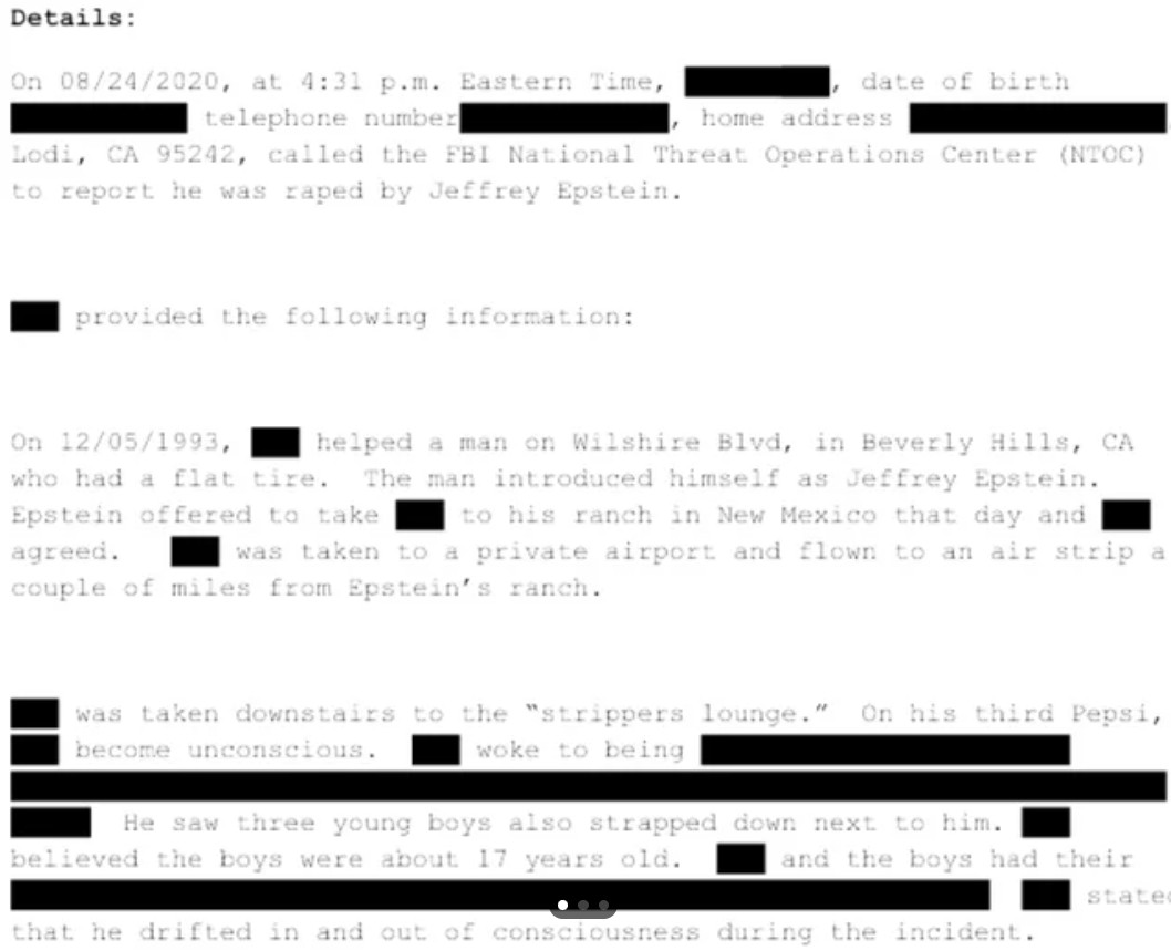 1/
Man claims he was drugged and r____d by Jeffrey Epstein at the New Mexico ranch. Alleges there were three other BOYS strapped down next to him.

Yesterday I uploaded a Patreon podcast about Leslie Wexner being part of a child trafficking ring w/their main location in Chicago.