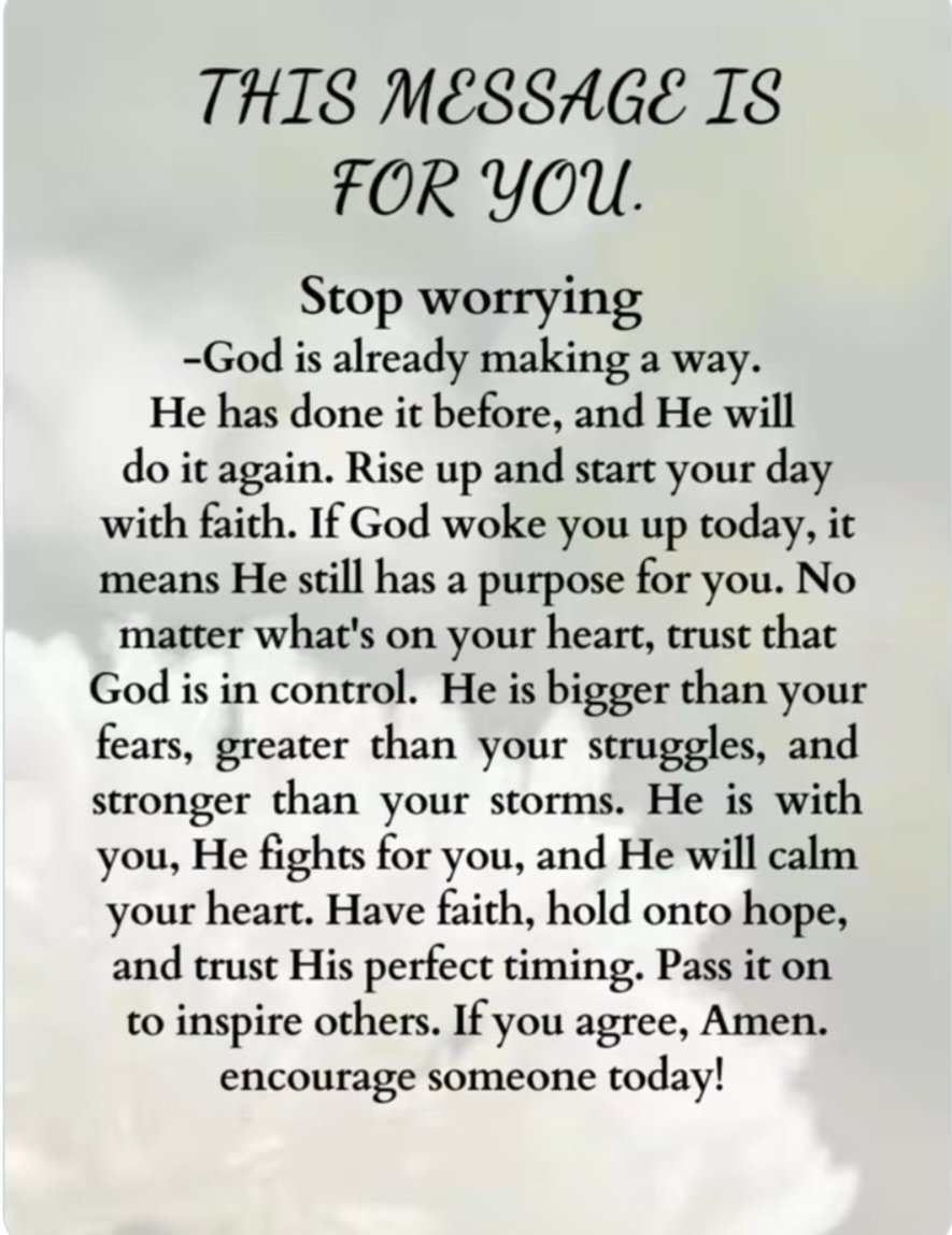 Stop worrying God is working still 🙏🏻