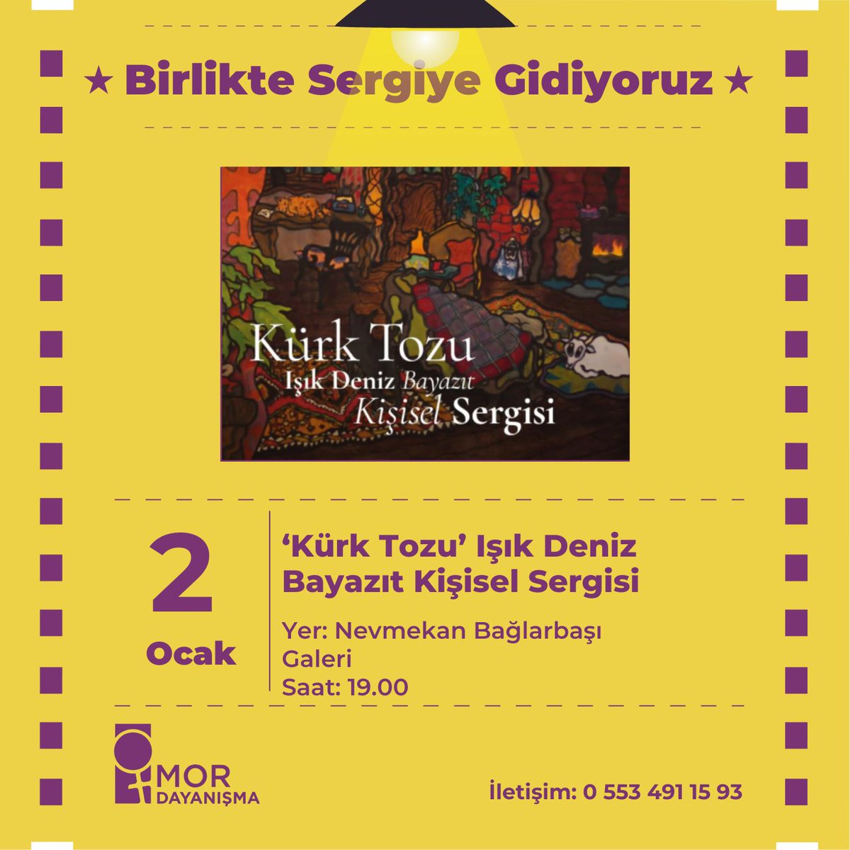 Kültür Sanat Komisyonu'ndan arkadaşımız Işık Deniz Bayazıt'ın Nev-Mekan Bağlarbaşı'nda olacak  'Kürk Tozu' kişisel sergisine birlikte gidiyoruz.✨️

#sergi