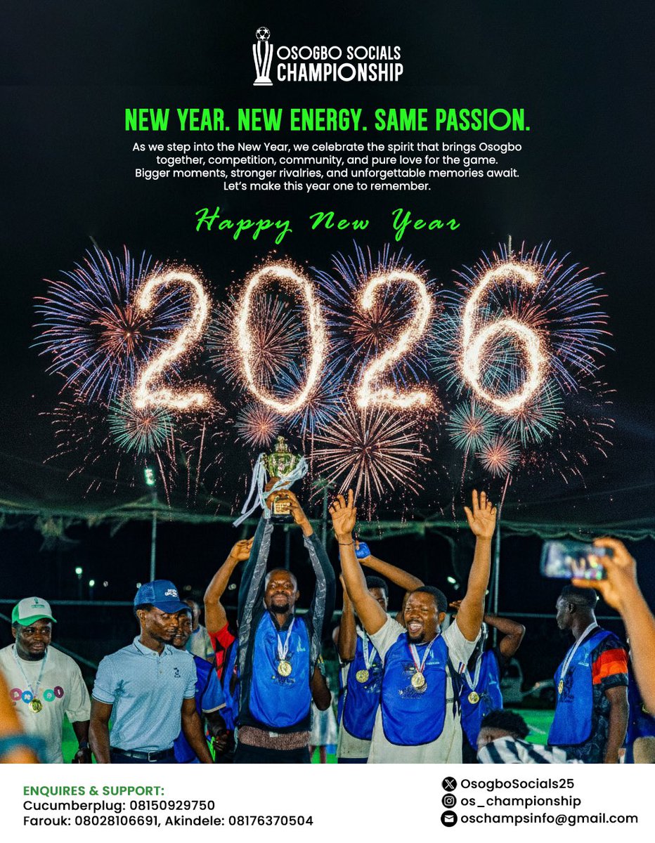 Happy New Year 🎈🎊 

#OsogboSocialsChampionship 
#CheersTo2026