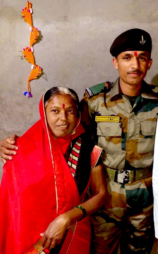 “Give Me Good Mothers, I Shall Give You Good Nation.” A Quote she hasn’t probably read,but ensured.

Birthday Blessings n Good Health for SUREKHA Aai, #VeerMata of

SEPOY YASH DESHMUKH 
101 TA/2 RR
who was immortalized in 2020.

Now her another Son PANKAJ is also serving the