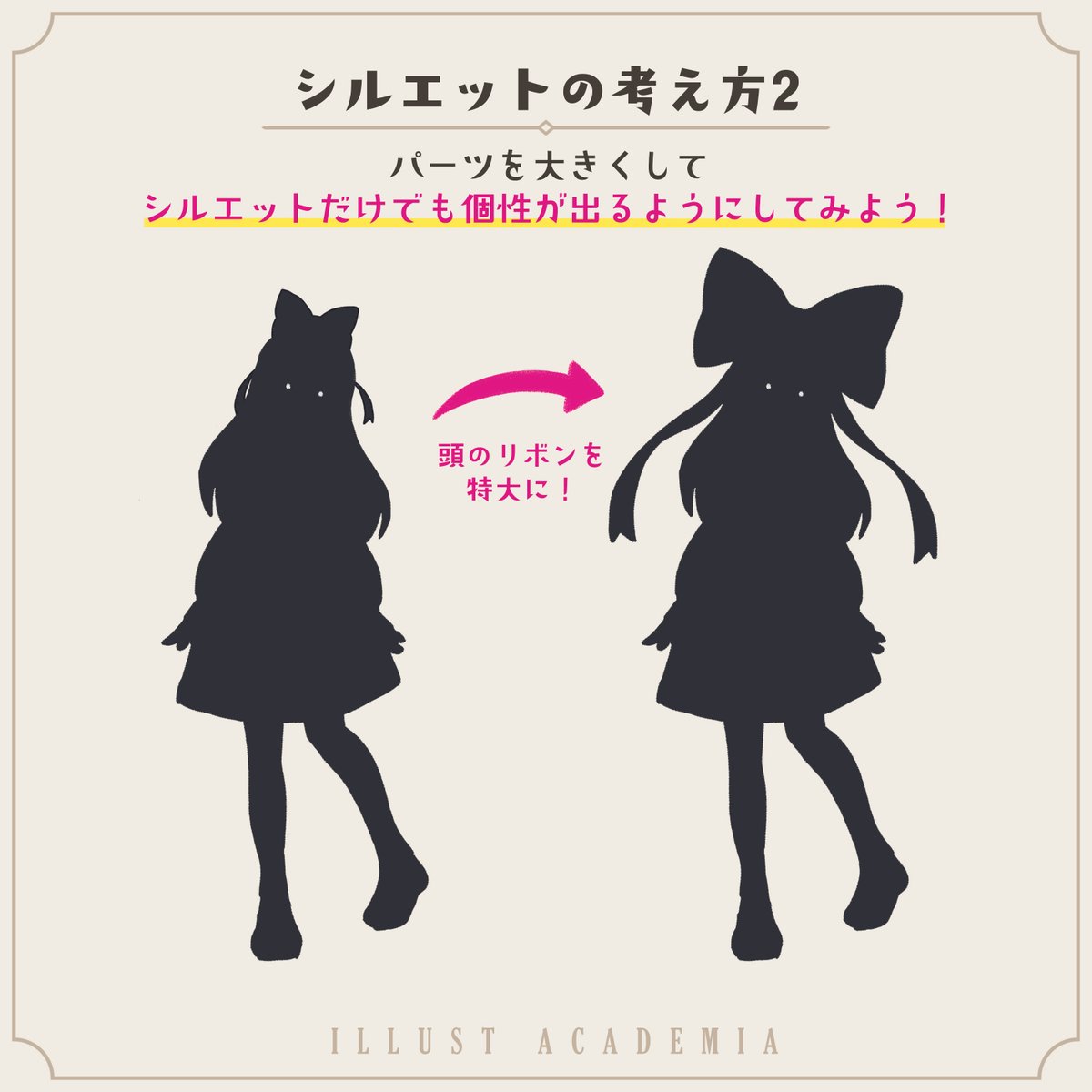 キャラデザするときのシルエットの考え方Part2✨