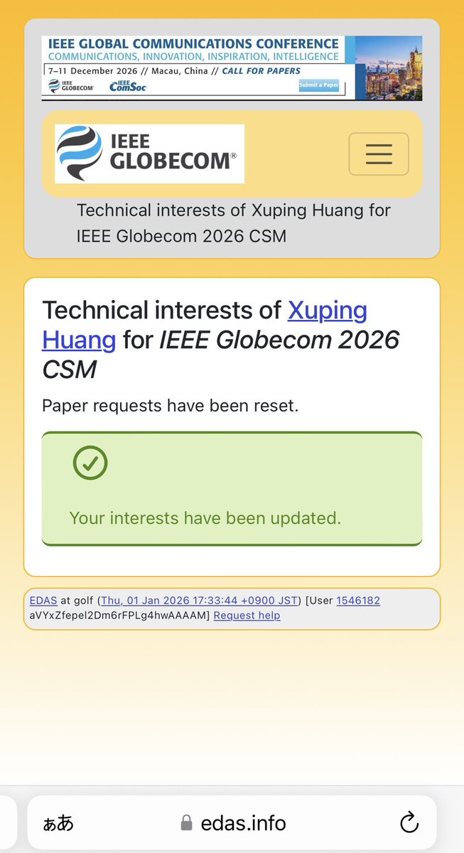 XupingHuang's tweet photo. 2026年元日にIEEE系国際会議のテクニカルプログラム委員を引き受けました。今年も研究頑張ります。 https://t.co/vcTkyjPbyB