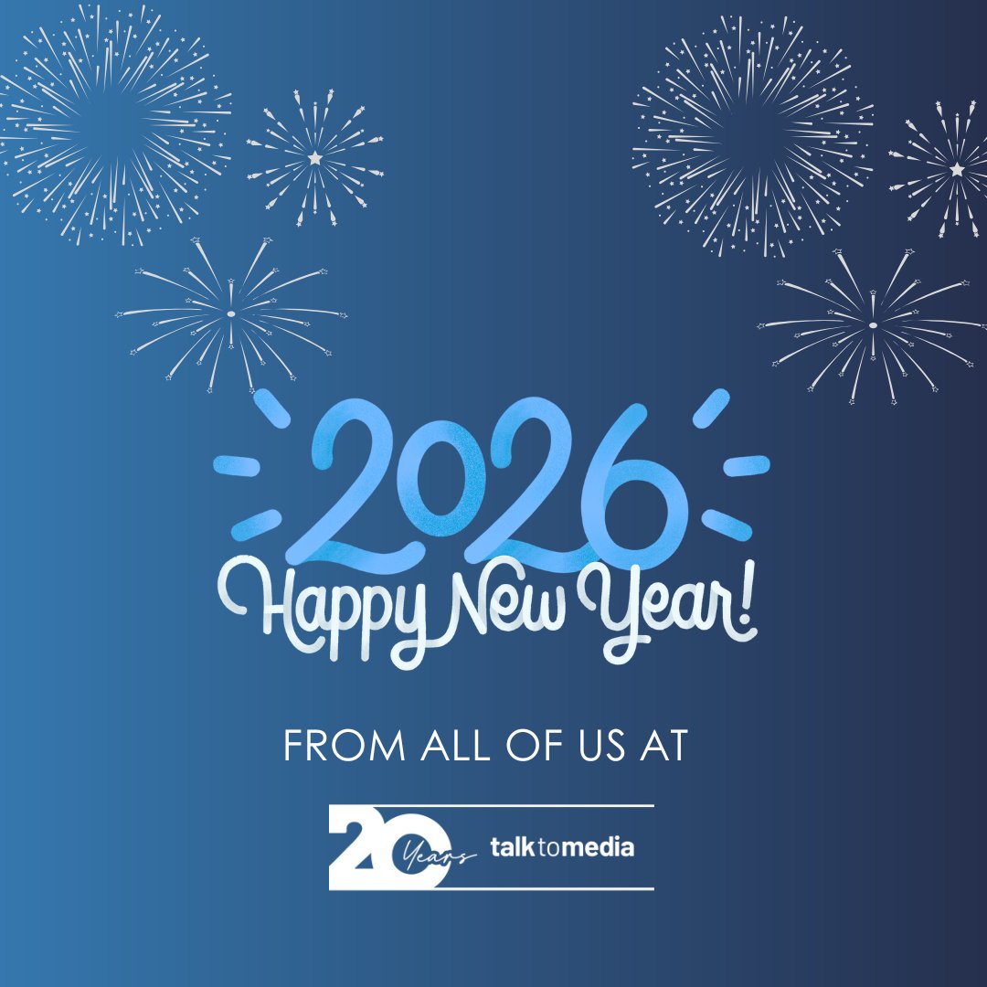 talktomedia's tweet photo. From all of us here at Team Talk To Media, we would like to wish you a Happy New Year! 🍾🎉

We would like to thank all our clients for their continued support over 2025, and here's to another fantastic year! 

We can't wait to see you again in 2026 🤩

#HappyNewYear https://t.co/pwejL4jkSl