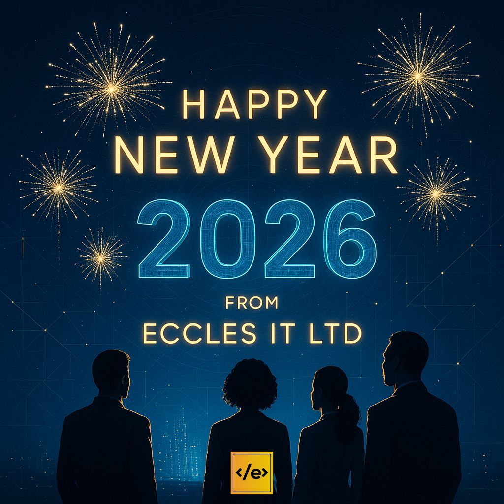 EcclesIt's tweet photo. Happy New Year from Eccles IT Ltd!
As we step into 2026, we’re excited for the new ideas, challenges,and innovations.

Thank you for partnering with us. We look forward to with you in 2026.
Here’s to a year of clarity, creativity, and exceptional digital delivery.

#EcclesITltd https://t.co/7b2jNmtiHX