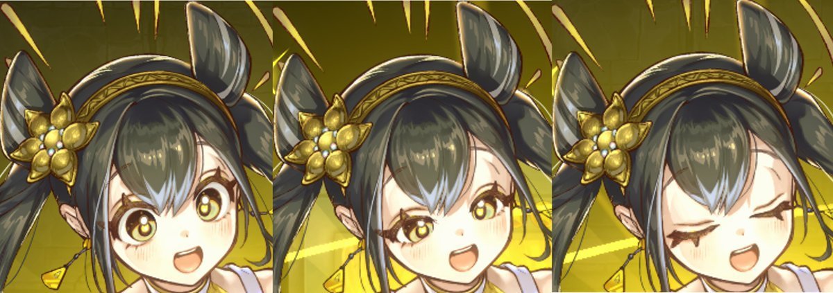 イラスト違いのオオヒメの御巫の召喚演出でのまばたき差分。壁紙で初代