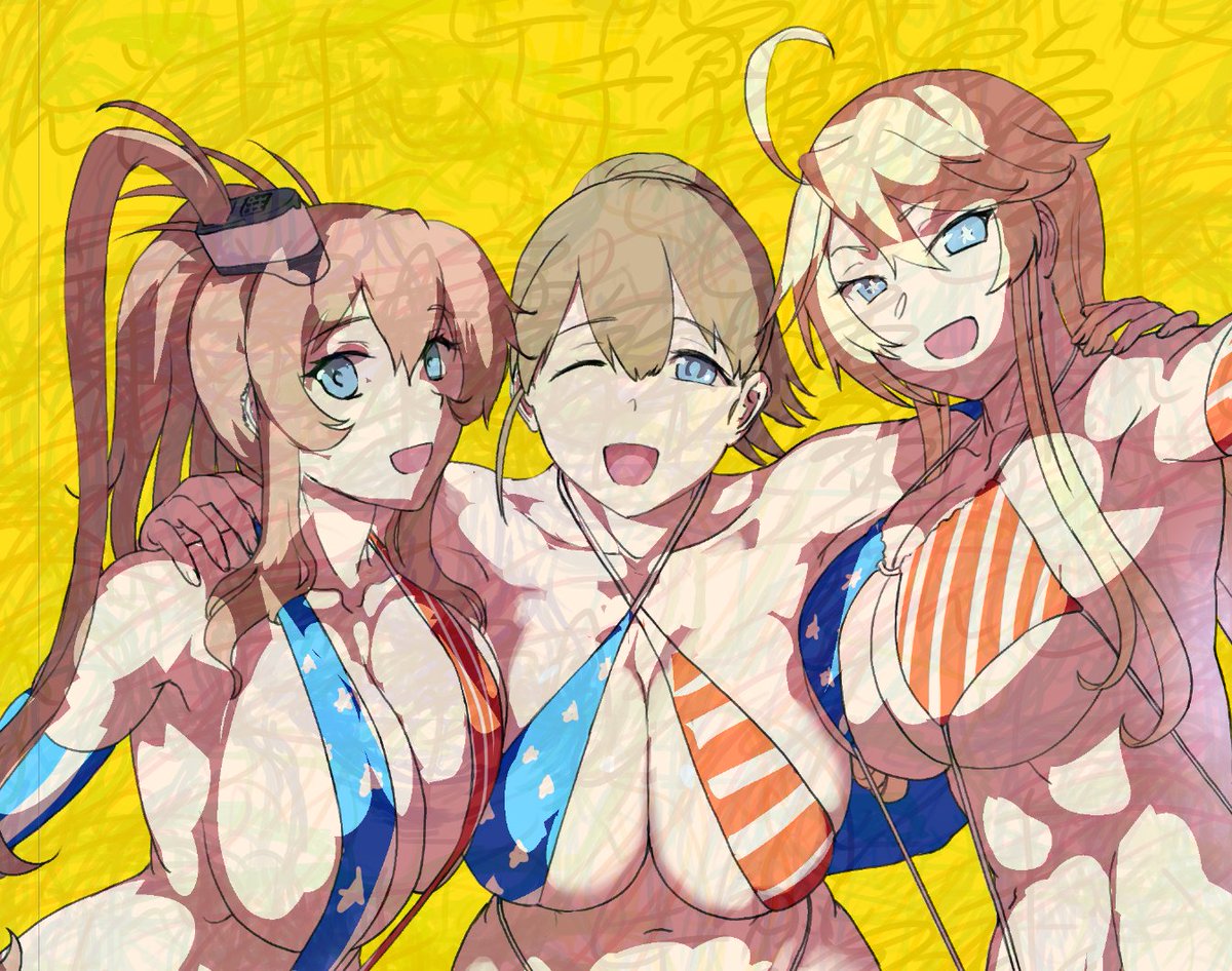 表紙WIP
前作に引き続いてランジェリーで統一したかったが
星条旗ビキニには勝てんかった 