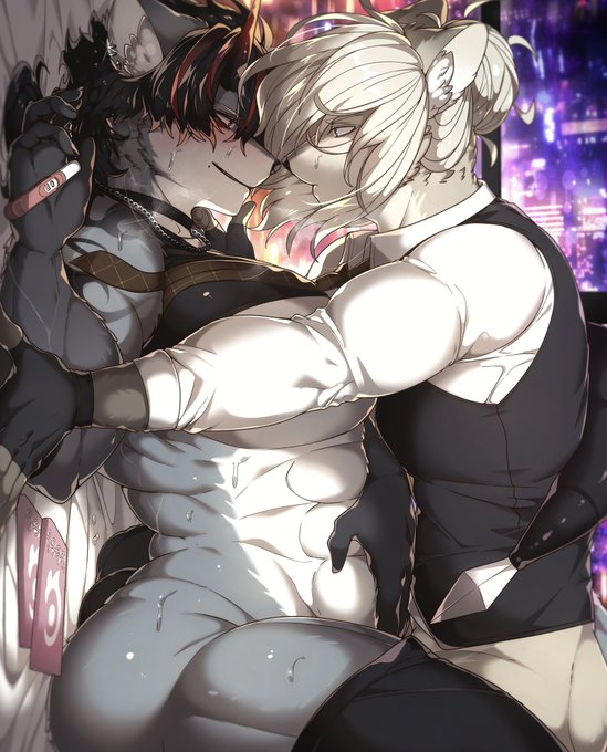 描初めは新刊の表紙🦊🐺

. 