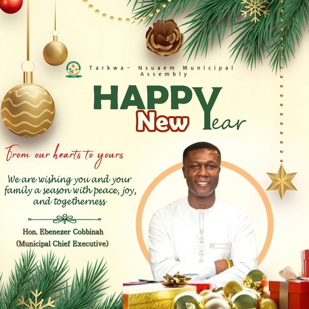 On behalf of Tarkwa Nsuaem Municipal Assembly, we extend warm wishes for boundless joy in 2026 and beyond.
#HappyNewYear #Cheers #NewYear #TarkwaNsuaem