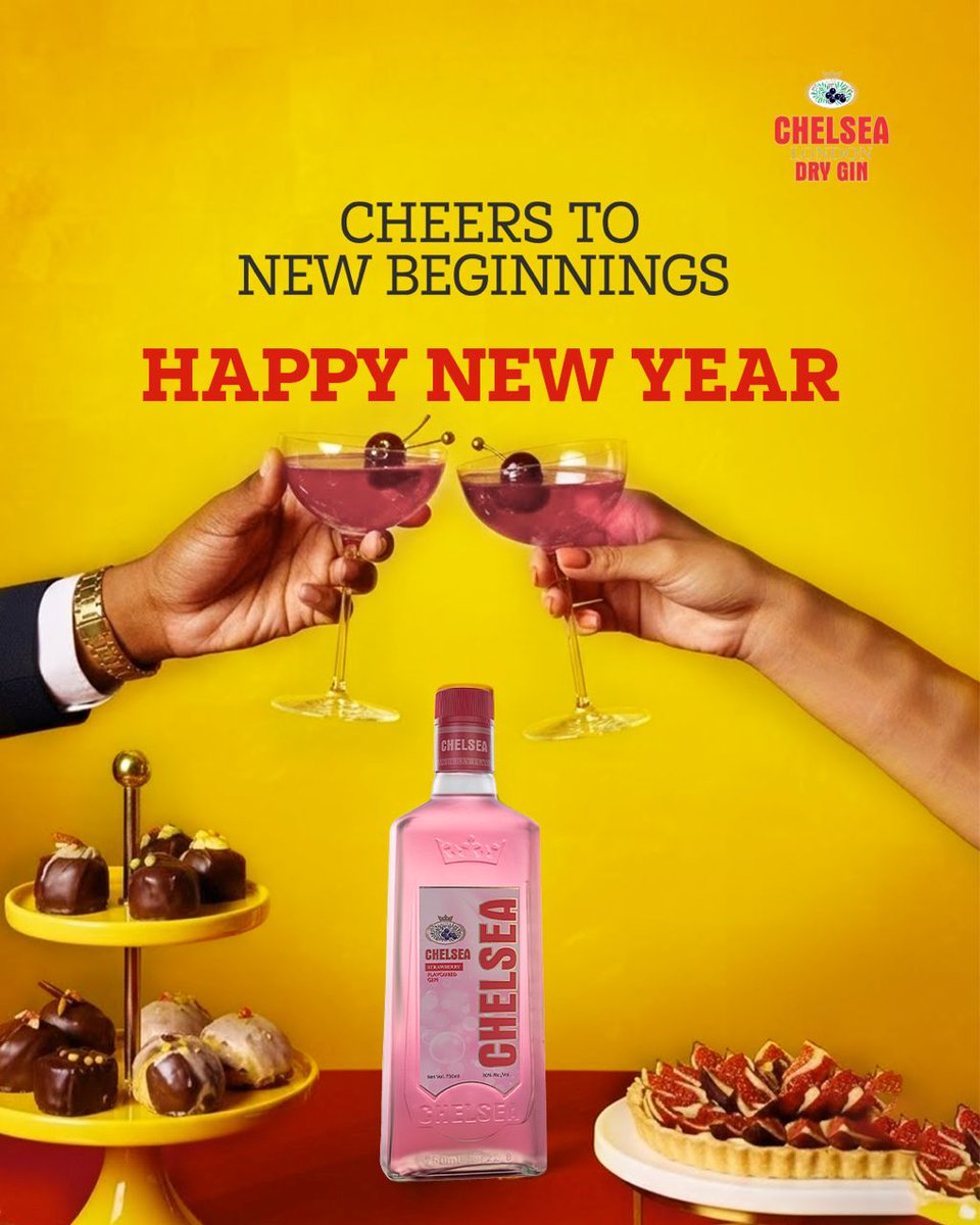 Here’s to fresh starts and smooth sips.Happy New year from Chelsea Dry Gin

#KingOfGin#ChelseaLondondrygin#BoldFlavoursOnly #CheersToGoodTimes #TurnUpTaste