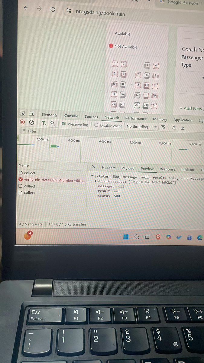 things_digital's tweet photo. @info_NRC @Dope_Kylee You guys should explain why verify nin is required but your server keep throwing error, making it difficult to book ordinary tickets online. https://t.co/JUhGTPHkWa