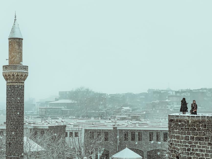 "Bak,bıyığım buz tuttu,
üşüyorum da,
Zemheri uzadıkça uzadı,
Seni baharmışın gibi düşünüyorum, 
Seni, Diyarbekir gibi,
Nelere, nelere baskın gelmez ki,
Seni düşünmenin tadı” 

17 Mayıs 1959

• Pazar Postası

Ahmed Arif