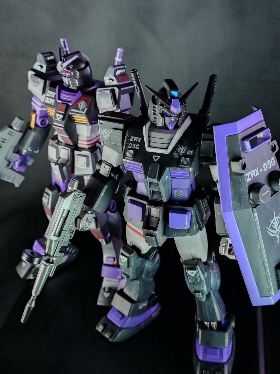 黒い三連星カラーのRX78。
2体目。自分ではちょっと納得いかず。
#ガンプラ
