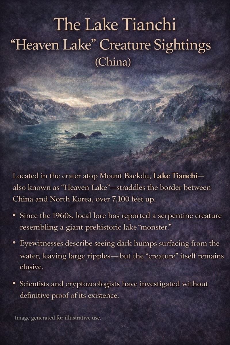 13thXmission's tweet photo. Unverified modern cryptid reports continue to emerge from the region.

Legend, myth, or hidden truth — what do you believe?

📎 Link for reference:
https://t.co/VmA3PvqRwg

#mystery #cryptids #lakecreatures #china #heavenlake #unsolved #folklore @13thXmission https://t.co/ex5Cn53Wie