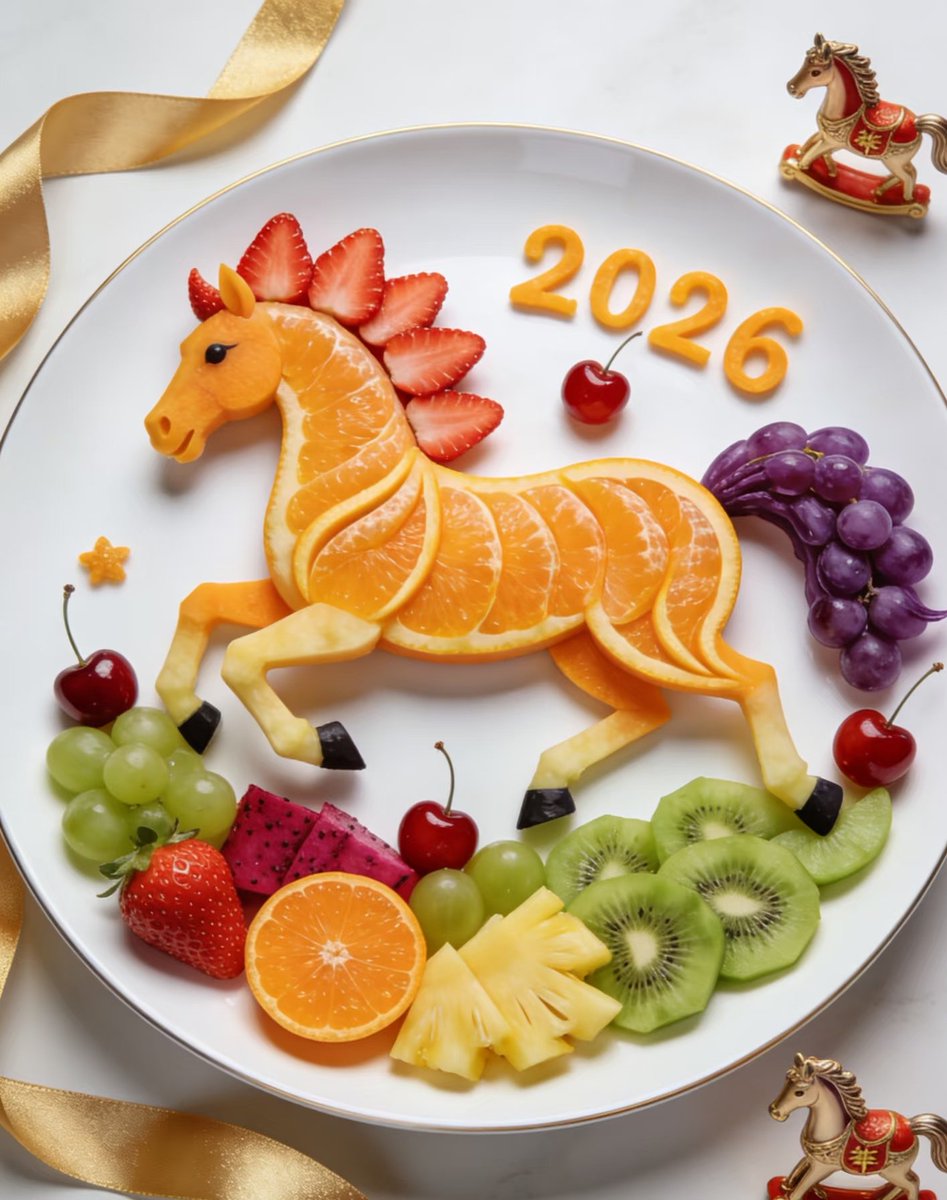 lx1988815's tweet image. 2026奔腾骏马果盘，好看又好吃！