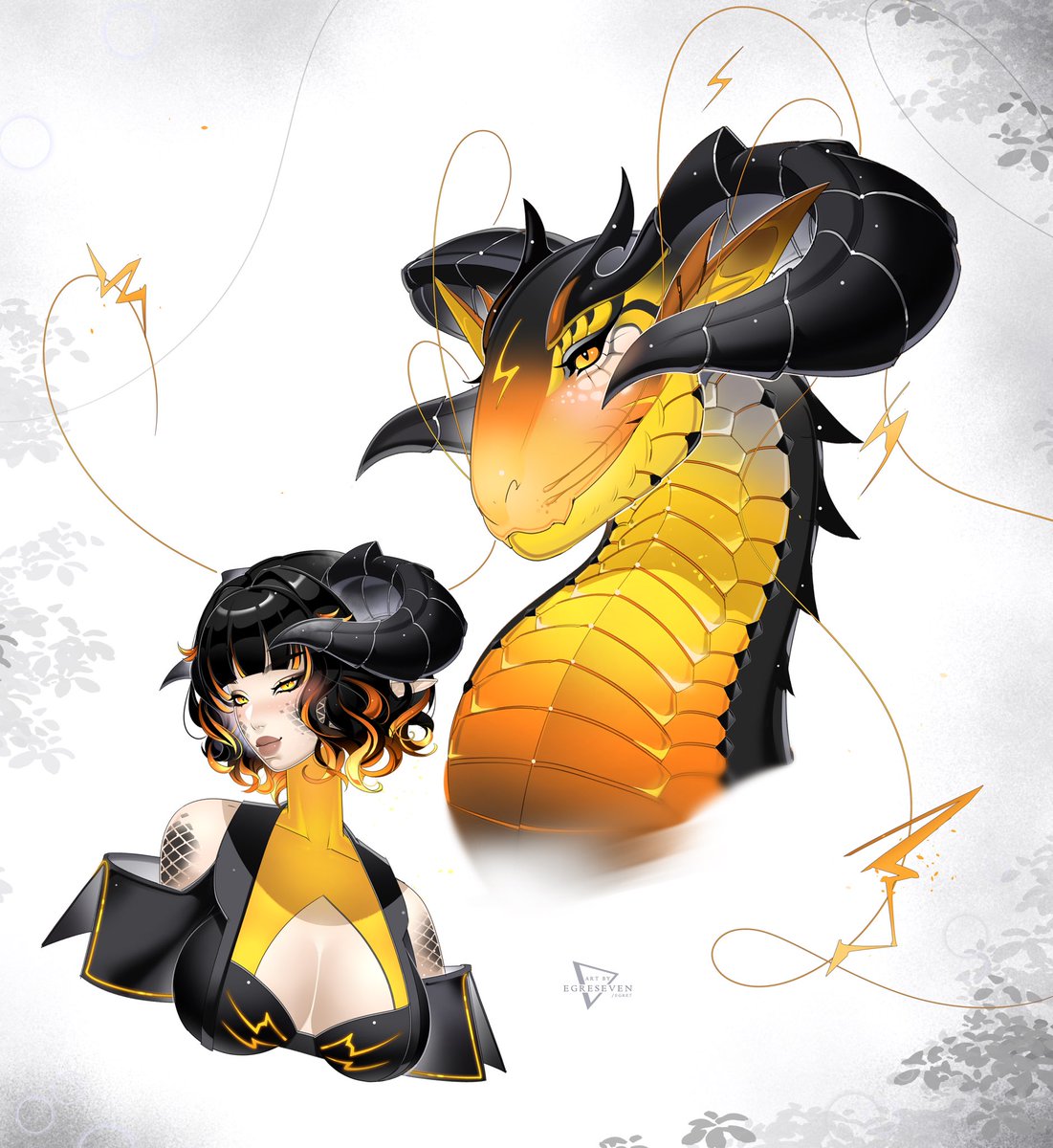 What is a better way to start the year than FINALLY SHOWING OFF MY DRAGON FORM! 🐉⚡️

If you were ever doubting me being dragon, here’s your proof 😤 aren’t I gorgeous? :D

🎨: <a href="/Egreseven/">° 🪷 comms closed</a> 💛(make sure to check them out!)