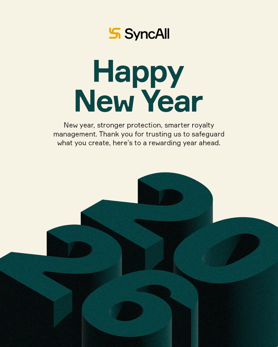 Happy New Year from all of us at SyncAll 🎉 Have a fantastic 2026!🥂🎊
