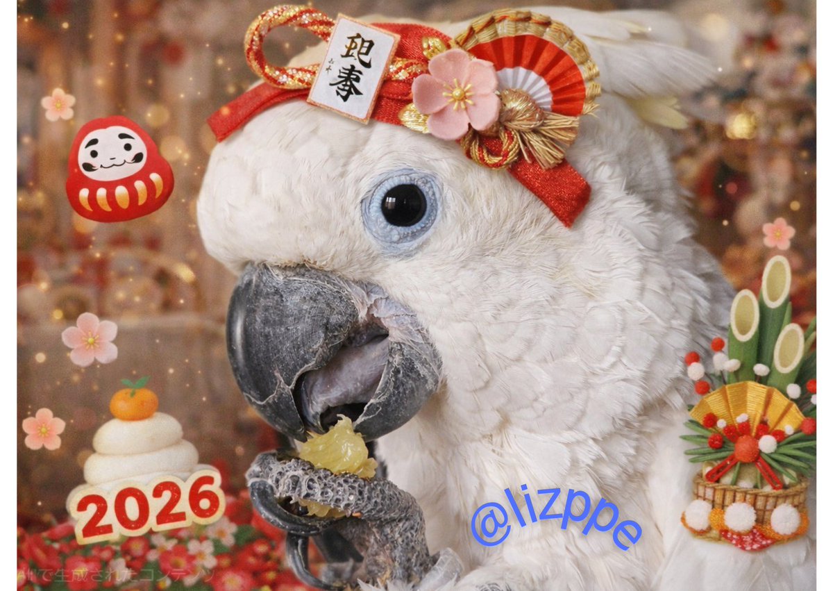 lizppe's tweet photo. ｡⋆*ᴴᴬᴾᴾᵞ ᴺᴱᵂ ᵞᴱᴬᴿ*⋆｡
今年もあおちゃんと二人で健康第一で楽しく過ごして行きたいと思います😊

低浮上ですが2026年もよろしくお願いします✨🕊️♡🕊️𓂃𓈒

 #アオメキバタン https://t.co/0VwjAdN2xO