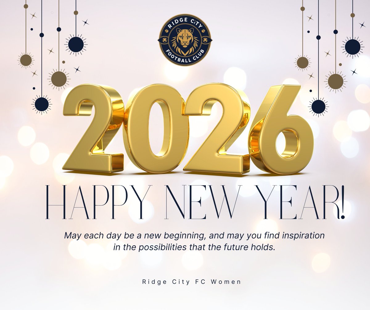 RidgeCityFC's tweet image. Wishing you a Happy &amp;amp; Prosperous New Year 🎊🎉🥳

#RCFCW 💙