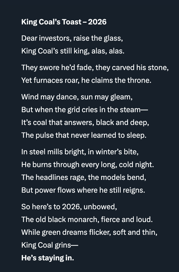 HNY fellow degens #coaltwitter 
$WHC.AX $YAL.AX $NHC.AX $SMR.AX $BTU $HCC $AMR
