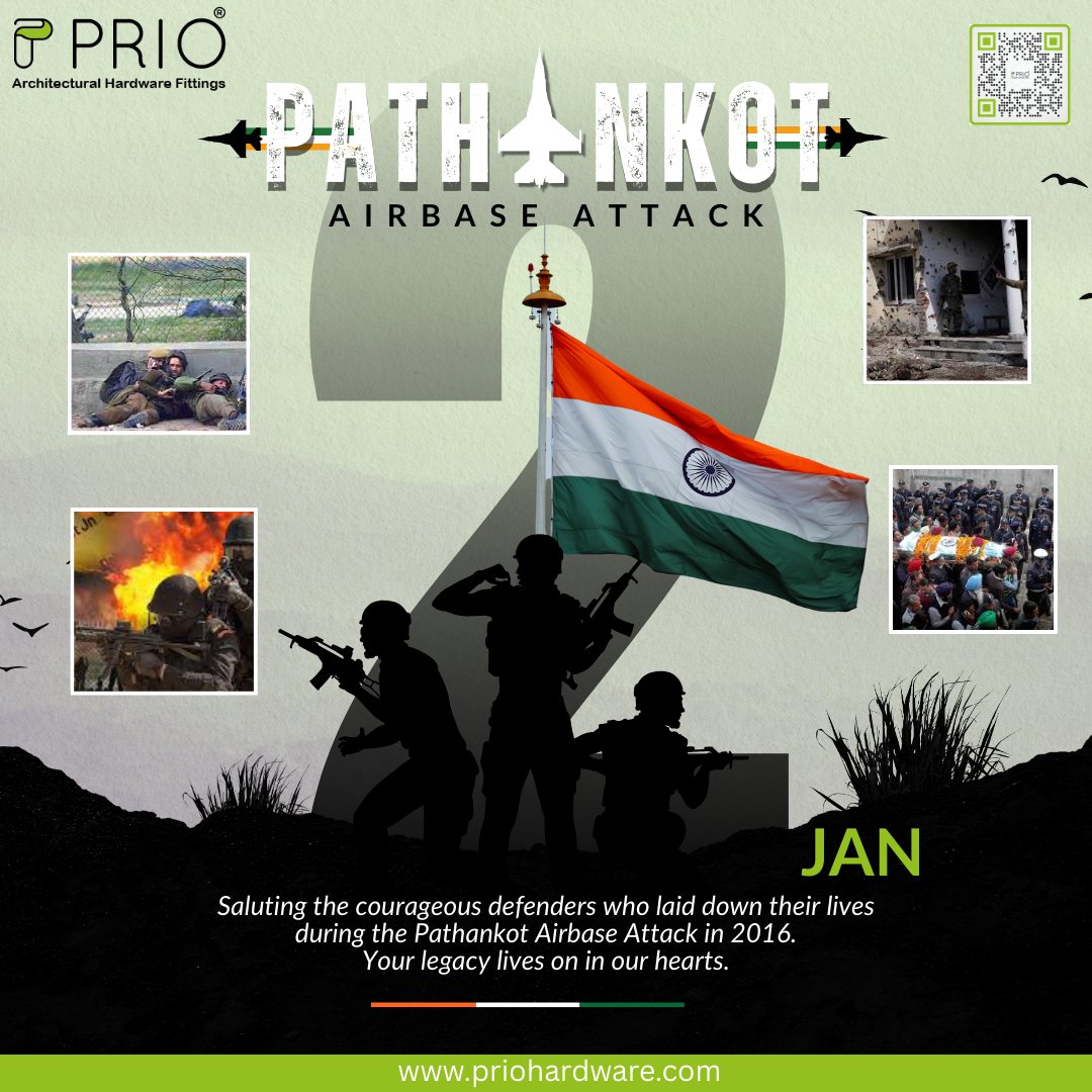 prio_india's tweet photo. PRIO pays heartfelt tribute to the brave heroes of the Pathankot Airbase Attack. Their courage, sacrifice, and unwavering dedication to the nation will forever inspire generations. We remember, honor, and salute their supreme sacrifice. #PathankotAirbase #MartyrsOfIndia  #Nation https://t.co/WxvmYxGCrU