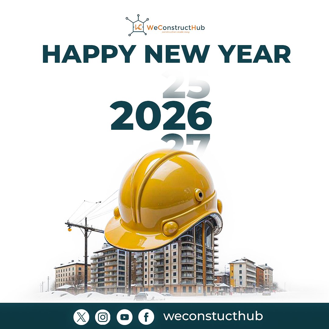 WeConstructHub's tweet photo. Happy New Year, WeConstructHub community.
Wishing you blue skies, solid ground, and projects that build legacies. Let’s construct greatness together in 2026.
#ConstructHub #NewYearNewBuilds https://t.co/nlJndj9TwJ