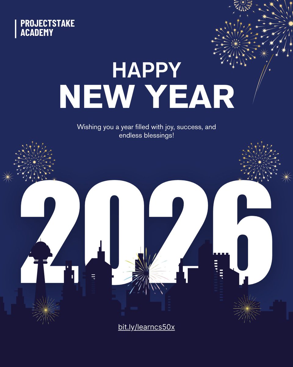 stake_academy's tweet photo. Welcome to 2026! To a new year, day, hour, and minute of opportunity to work towards your goals and aspirations.

We are glad you made it here. Happy New Year 🎉 https://t.co/KKkYgtiKdt