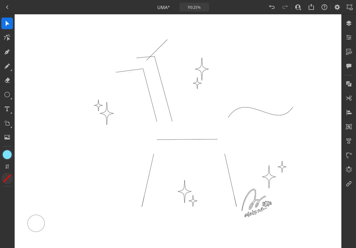 Illustrator iPad版
線だけで描く午🐎 