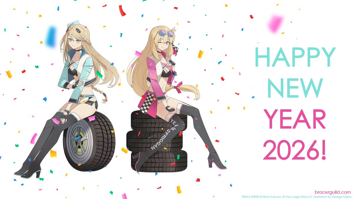 BracerGuildShop's tweet photo. Happy New Year! 🎆🎊🎉

A special illustration drawn by @63adol with Elaine and Agnès in their Z-1 outfits! https://t.co/U3zBpRh7ke