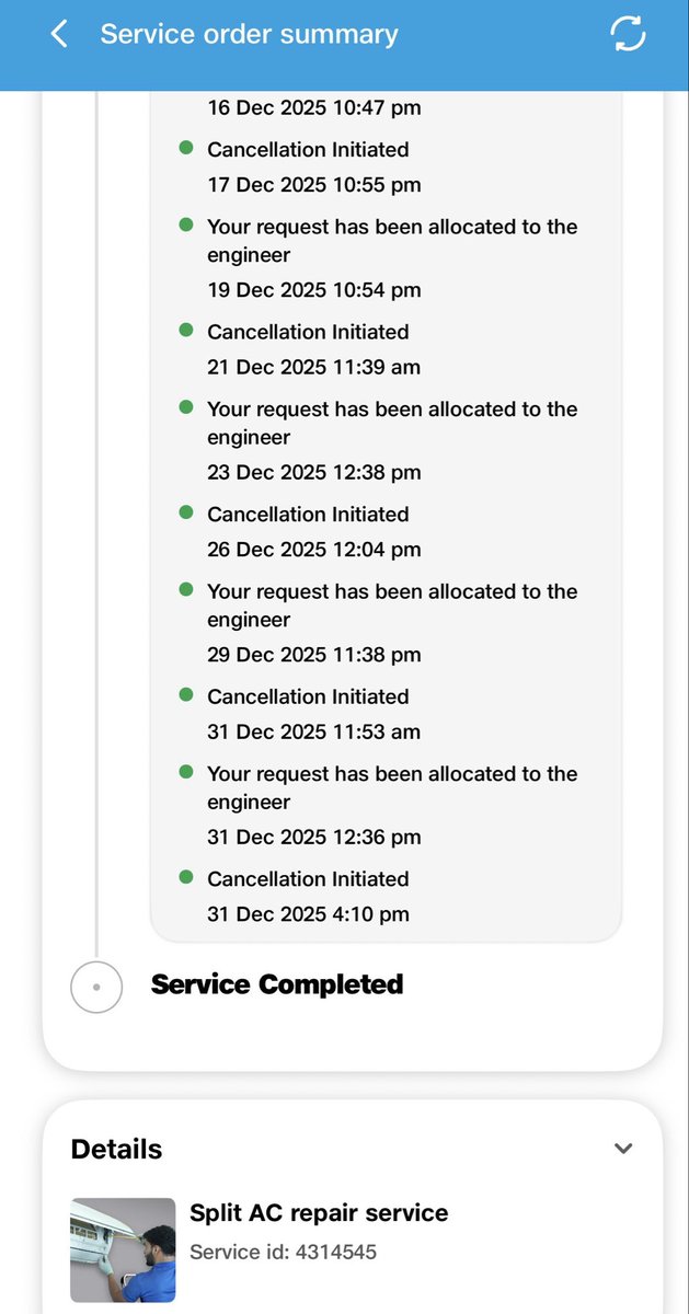 ankurmittal's tweet photo. Seriously Reliance Digital se AC purchase krke galti Kr di. Daikin guys says that Reliance would resolve the issue and the reliance technician is simply cancelling the request. Everytime the request is cancelled, we get a call from the backend team inquiring whether we have cancelled or not. Have got the call at least 7-8 times in last 15 days and we have to tell the same story again and again. They don't have any escalation matrix as well.

Better in future don't purchase anything from Reliance Digital as they have an agreement with the companies that they would handle all service requests of products purchased via them. Going to raise the complaint on INGRAM now.