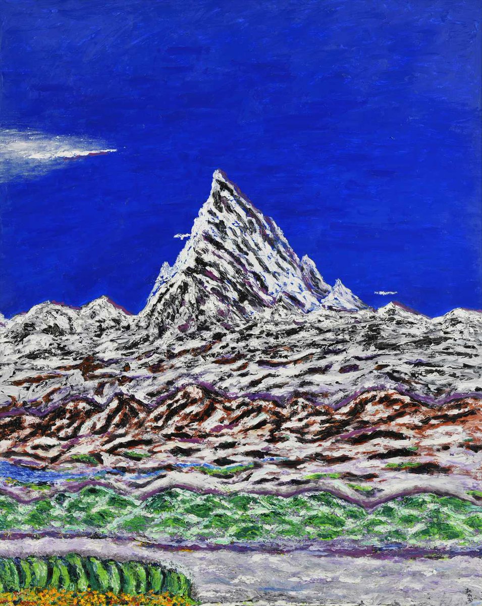 第68回展 作品紹介 「北アルプス青い世界」石橋 たかお F100 #油彩