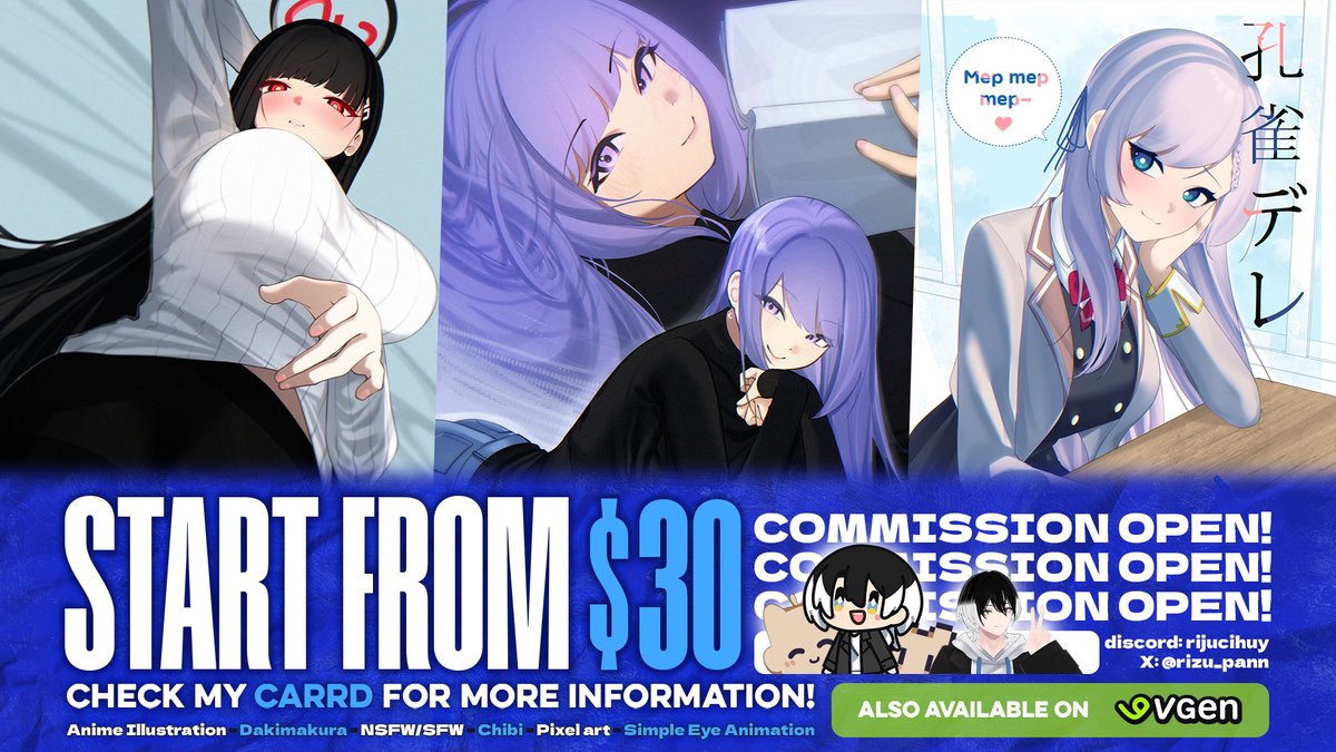 🍞C⚬mmissi⚬n Update
🍞Repost and Share is very appreciated
I also Availabe on #VGen✨
Check my carrd //rijupann.carrd.co// for more!
[1/2]
.
#commission #commissionart #VGenComm