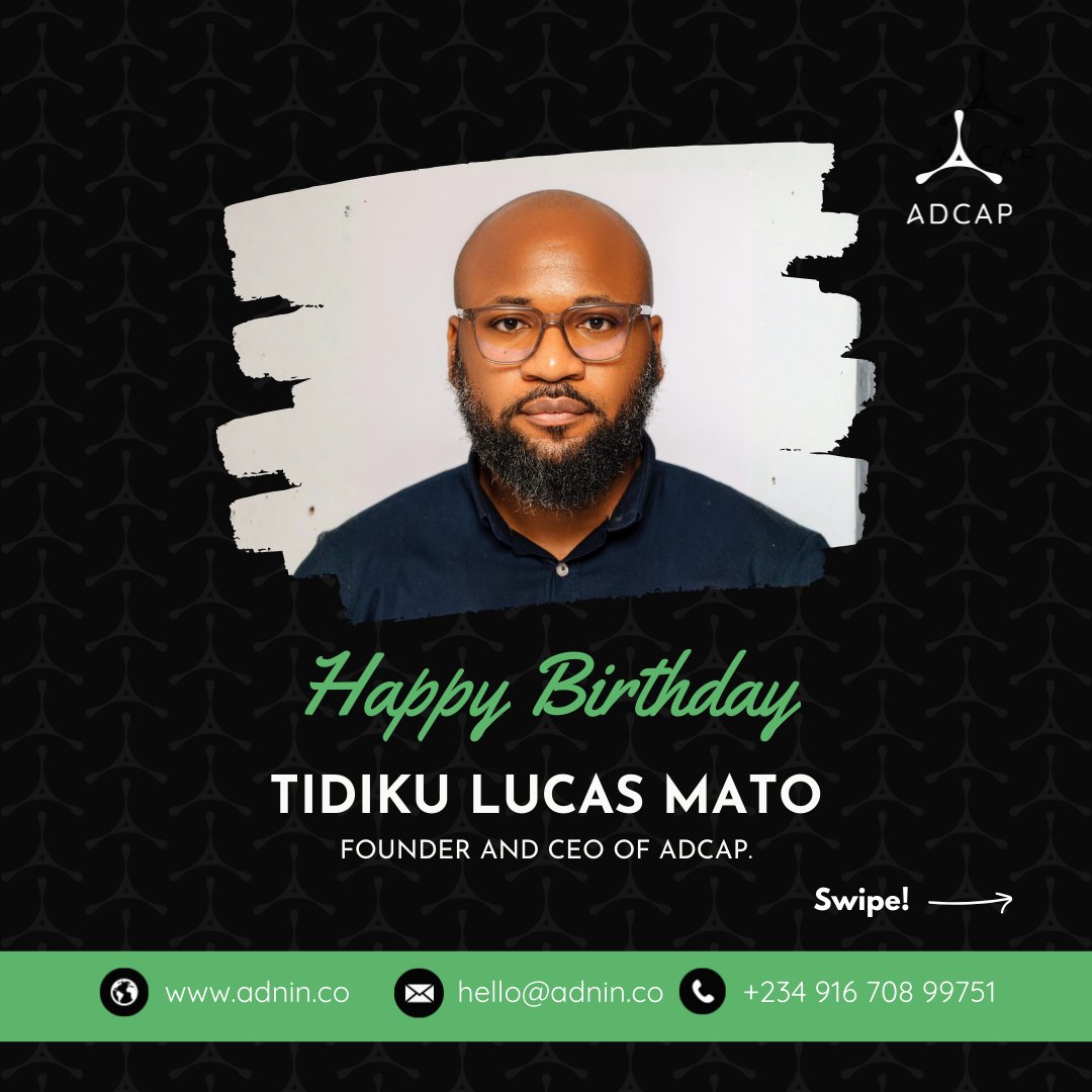 Adnincap's tweet photo. Happy birthday @Tidiku1  Founder and CEO of AdCap.

We celebrate you today, amazing boss, loving husband and incredible father. Thank you for your visionary leadership, firm guidance and consistent mentorship. 

We wish you long life, excellent health and boundless joy today 🎉 https://t.co/Xft7ijfH34