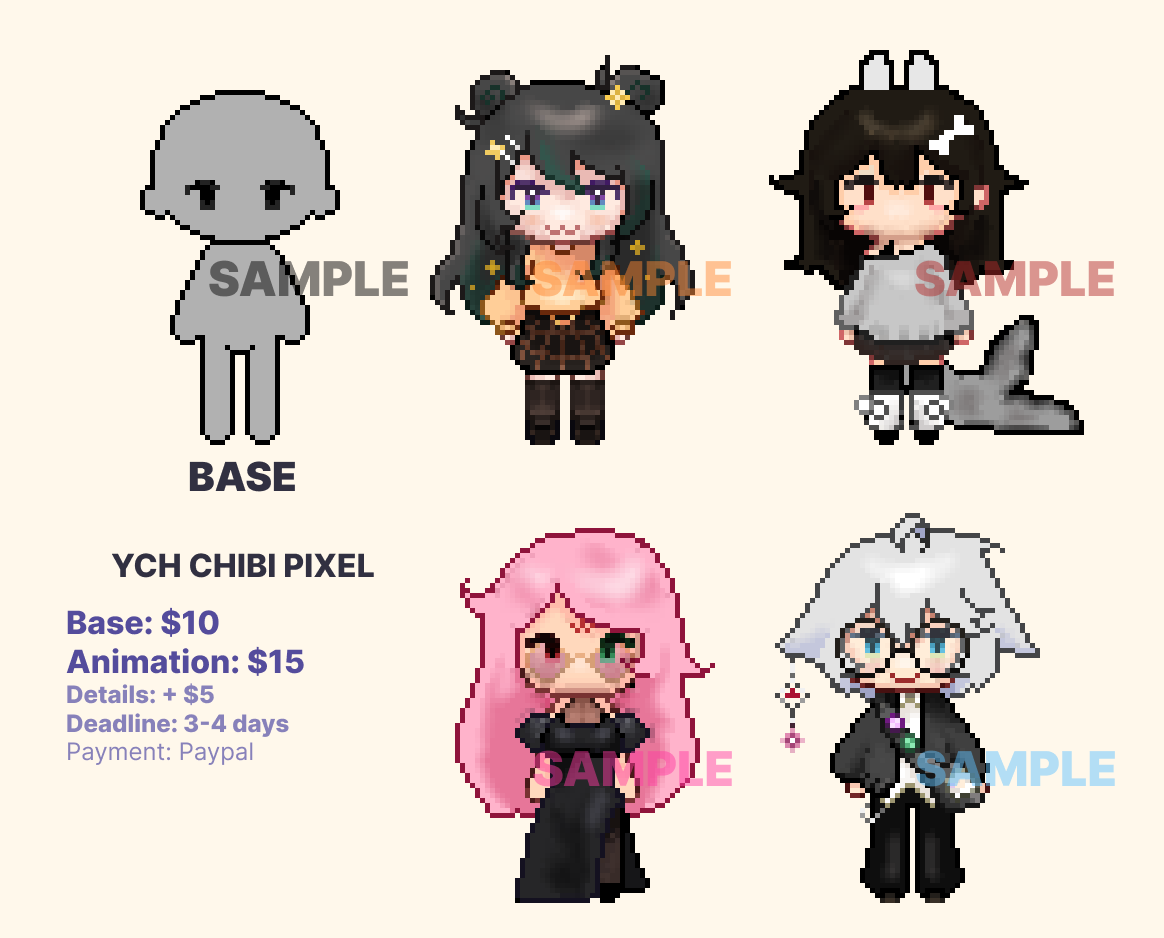momouchie's tweet photo. 🤍rts/likes are really appreciated !!

YCH chibi pixel Commission open 🦭

#YCH #commissionsopen #pixelart https://t.co/5BR8sAFcCi